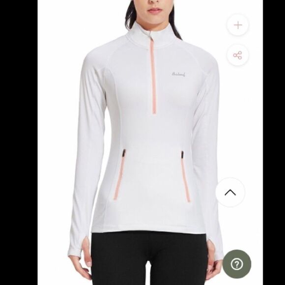 BALEAF FLEECE ATHLETIC QUARTER ZIP COMPRESSION LONG SLEEVED SHIRT JACKET - Picture 13 of 14